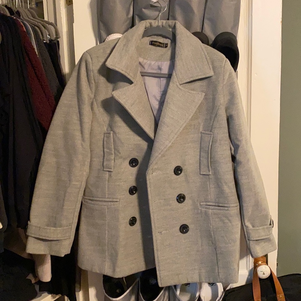 Men’s Gray Peacoat